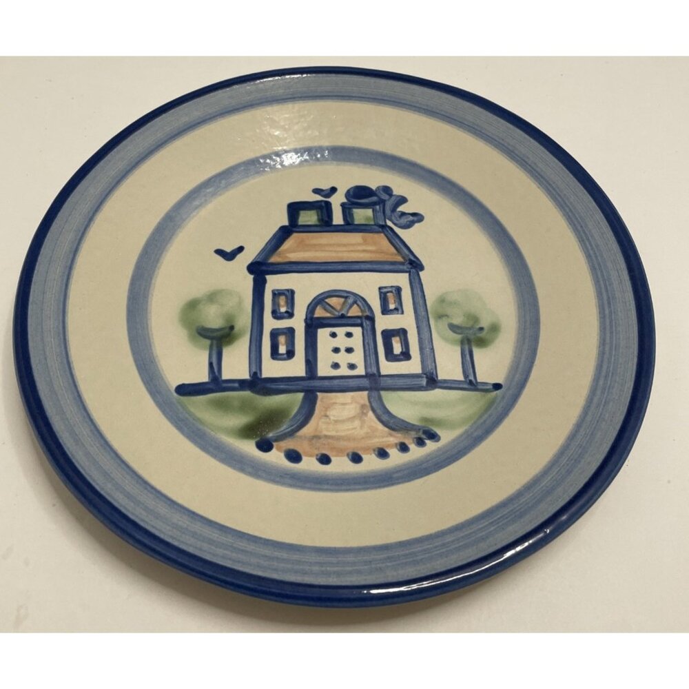 Vintage MA Hadley 8.75" House Luncheon Salad Plate Stoneware Pottery Signed NEW